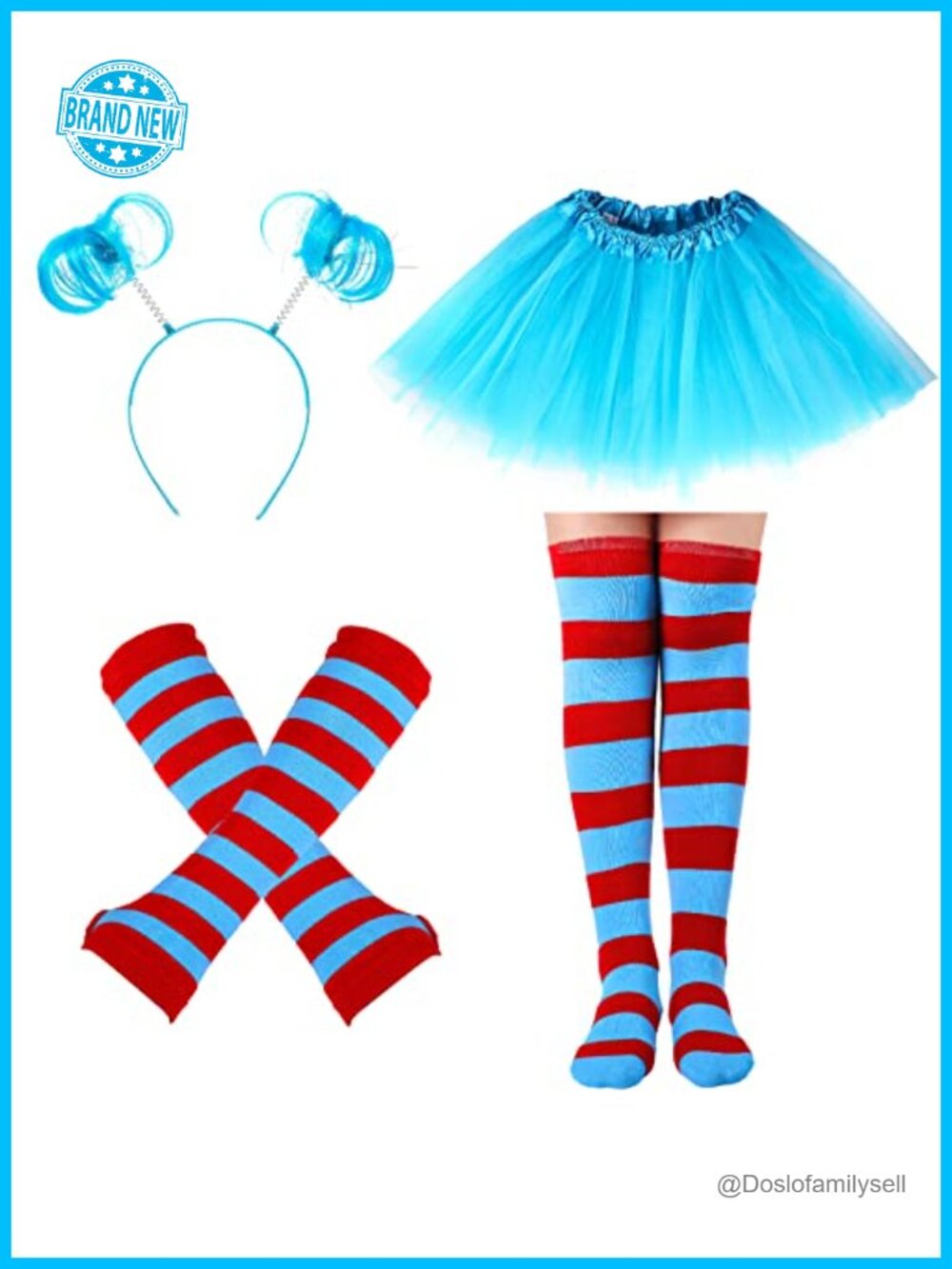 Thing Costume Set 4 Pack Feather Headband Arm Warmers Tutu Skirt